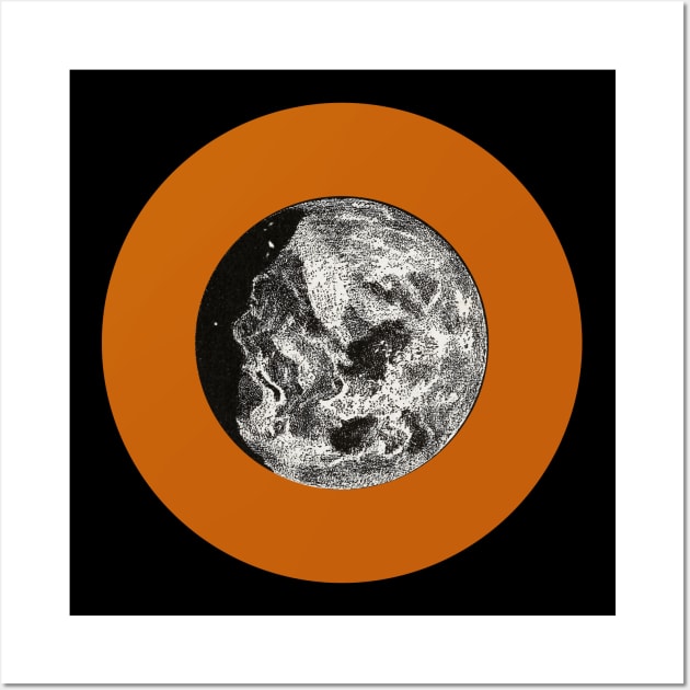 Halloween Moon, Signs and Symbol, Portents, Omens, and Fortunes - Pumpkin Orange and Black Variation Wall Art by SwagOMart